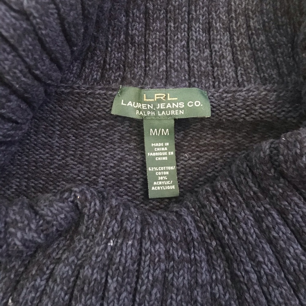 Lauren Ralph Lauren Blue Cowl Neck Sweater - Picture 3 of 4